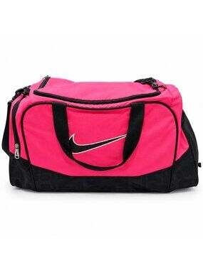 Nike Brasilia 5 Medium Duffel Bag Pink Black Gym Travel Shoe Compartment